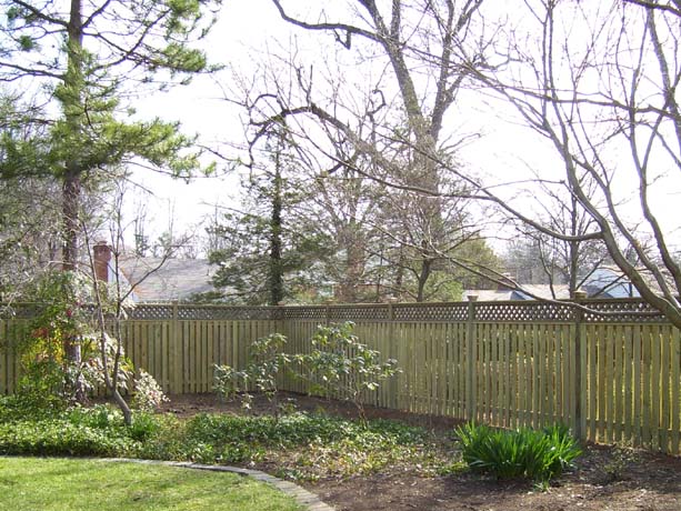 1 x 4 x 5 Wyngate Fence with 1 ft lattice work at the top