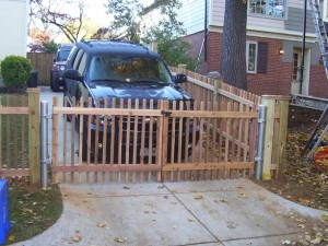 2 x 2 picket Fence with metal framed gate 